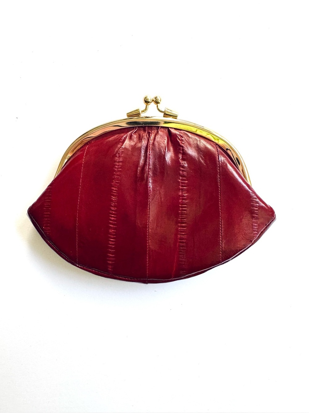 Lee Sands Genuine Eelskin Leather Kiss-Lock Coin Purse -NWOT